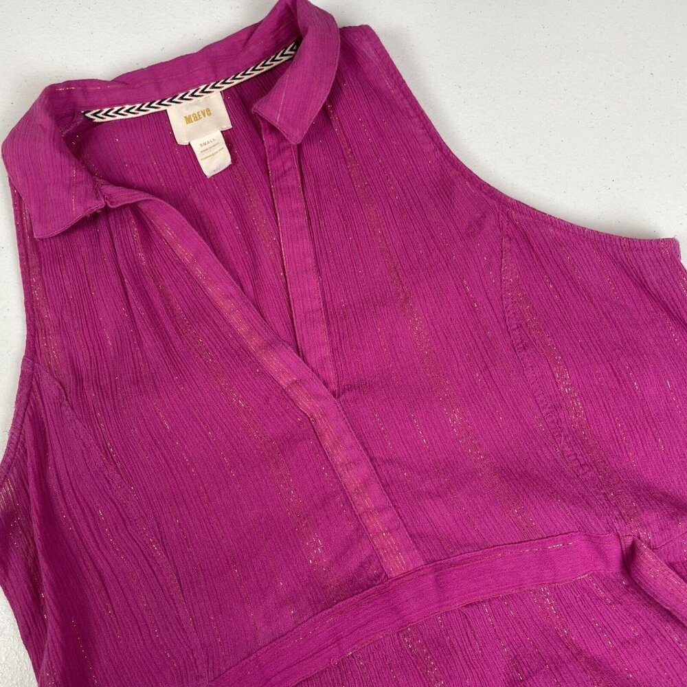 Maeve Batavia Fuchsia Blouse Women's Size Small Purple Cotton‎ Spandex